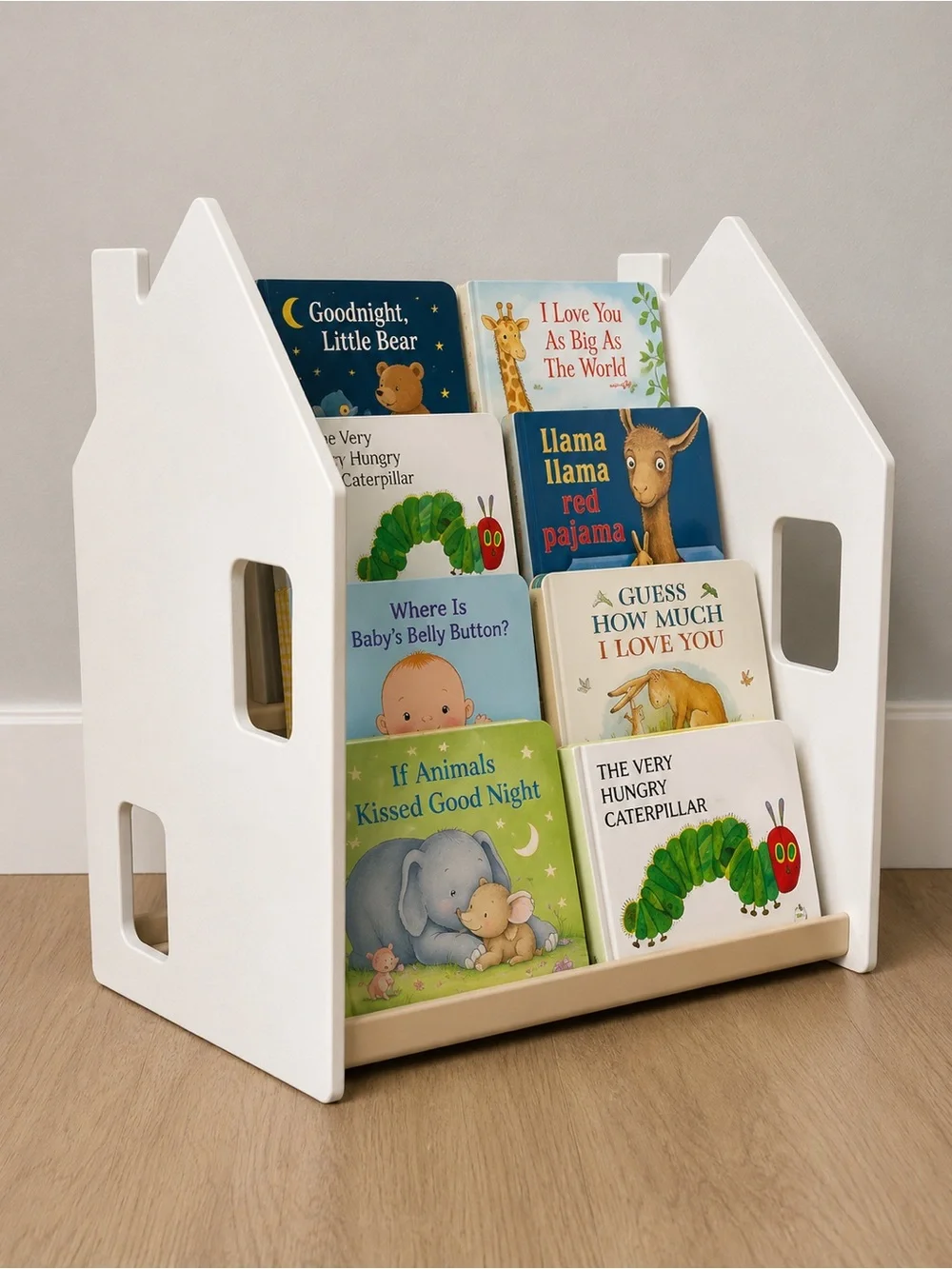 White Kids Book Display Shelf - Playhouse Style
